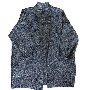 Vince Cardigan Open Linen Blend Metallic Marled Cozy Knit Size XS